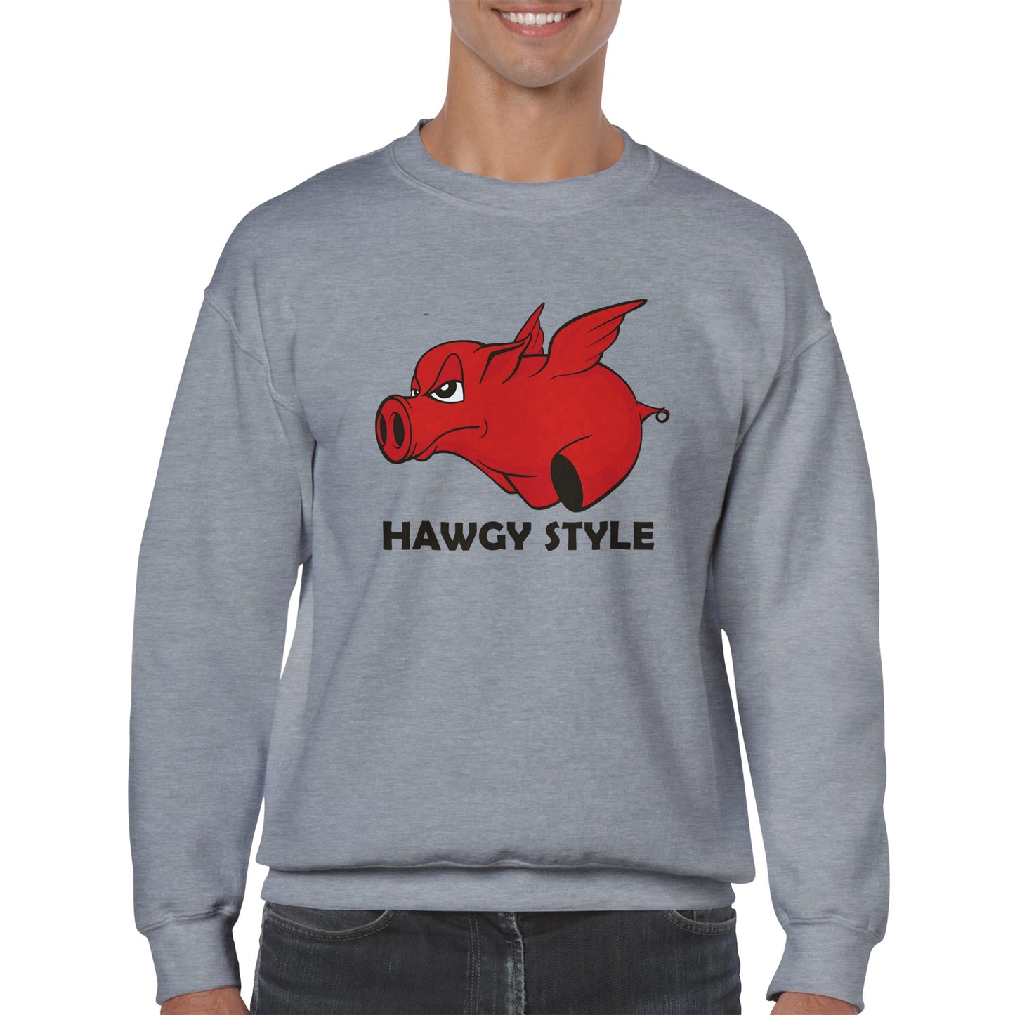 White Hawgy Style Unisex Crewneck Sweatshirt