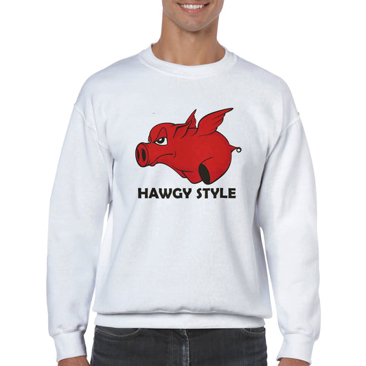 White Hawgy Style Unisex Crewneck Sweatshirt